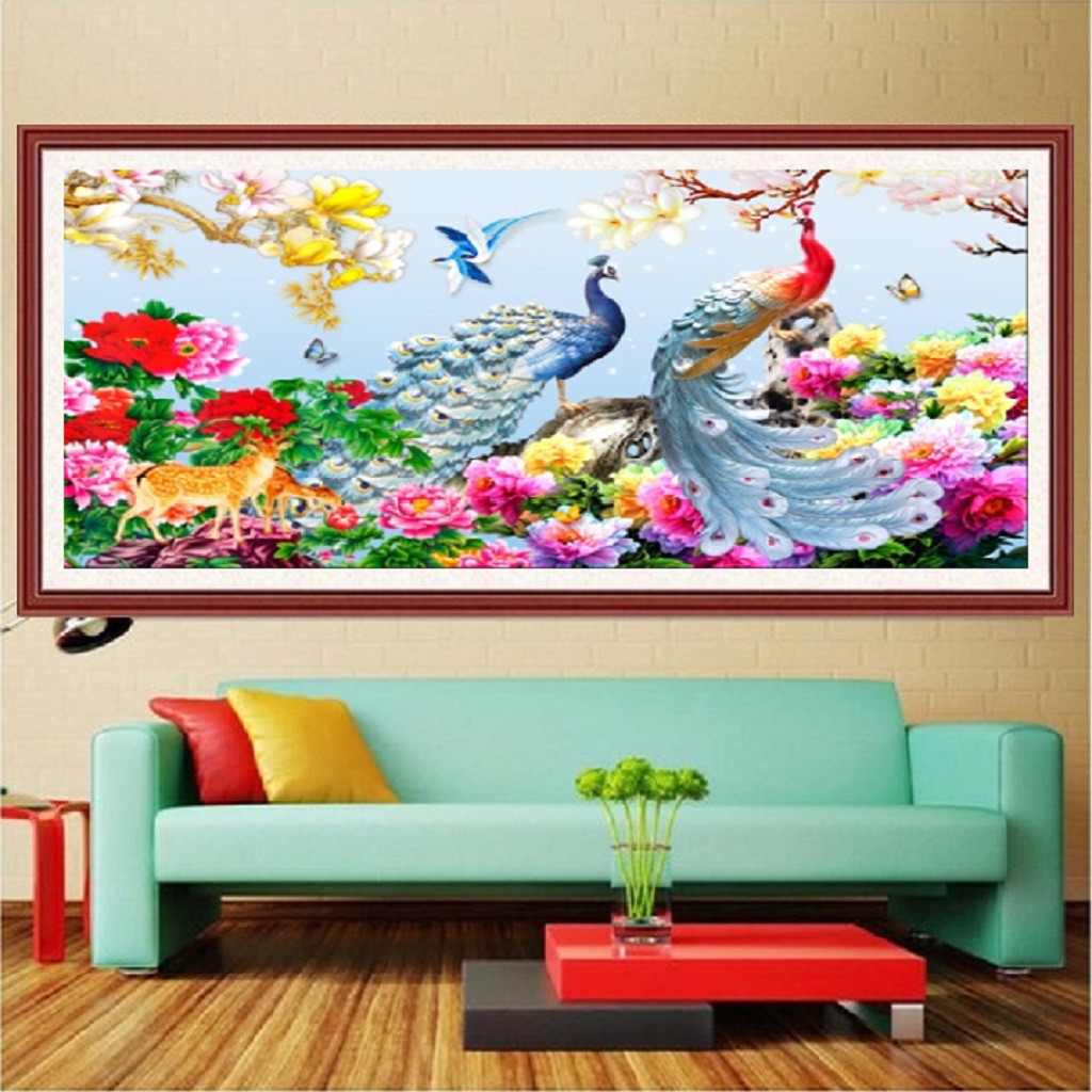 120*59 TRANH ĐÍNH ĐÁ ĐẮC LỘC TOÀN GIA TRANH ĐÍNH ĐÁ LV458