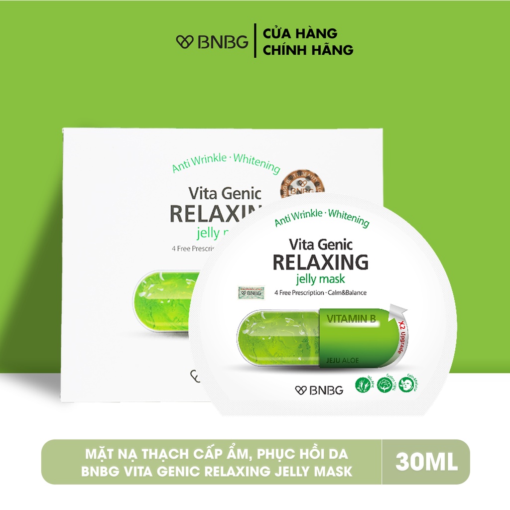 (Phiên Bản Mới) - Combo 10 Mặt Nạ Phục Hồi Da BNBG Vita Genic Relaxing Jelly Mask 30mlx10