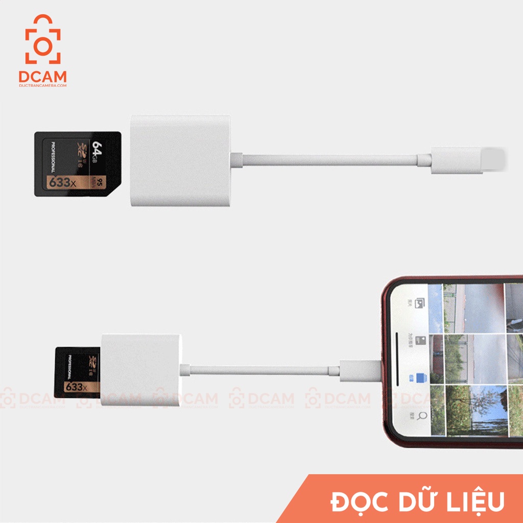 THIẾT BỊ ĐỌC THẺ NHỚ SD/TF CHO IPHONE, IPAD, IPOD  - Tốc độ cao - Không cần cài thêm app