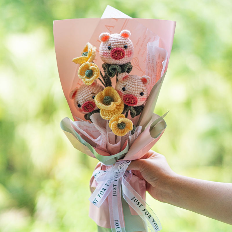 Bó Hoa Giả Đan Len Thủ Công DIY Xinh Xắn#len đan hoa#hoa thủ công#diy móc len