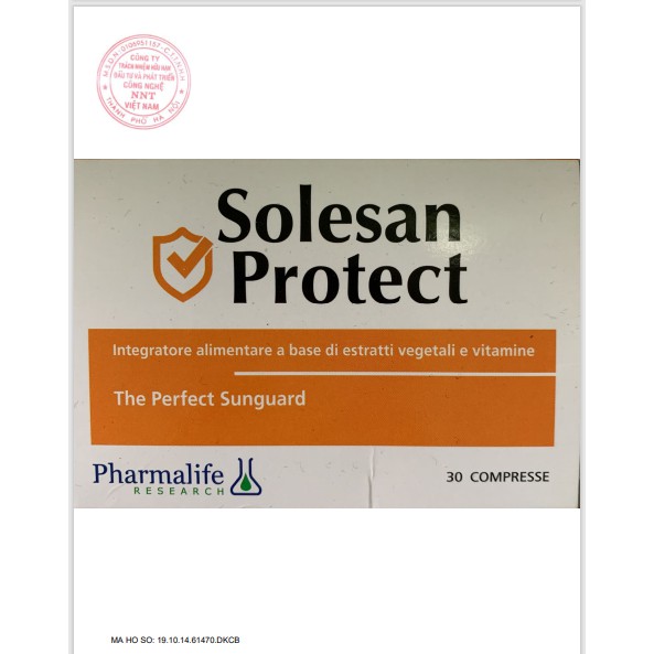 Viên Uống Chống Nắng Solesan Protect [CHÍNH HÃNG]  [CHÂU ÂU] - Chống Nắng Nội Sinh, Làm Sáng Da, Hỗ Trợ Trị Nám Sạm