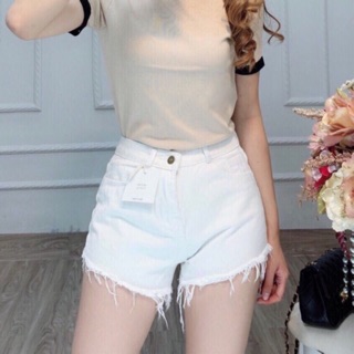 Quần short kaki co giãn tua rua