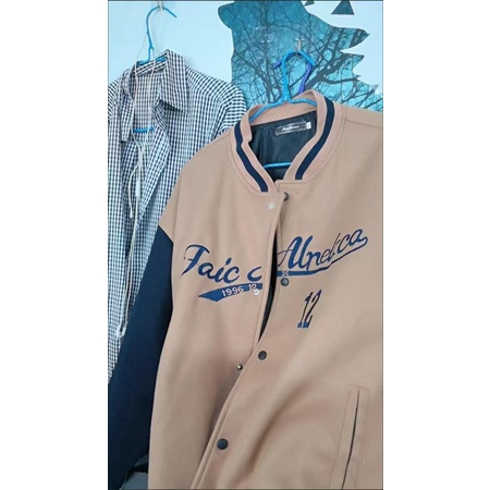 Áo khoác bomber varsity jacket nam nữ Faic Aneka phong cách bóng chày thêu số 12 mới 2020