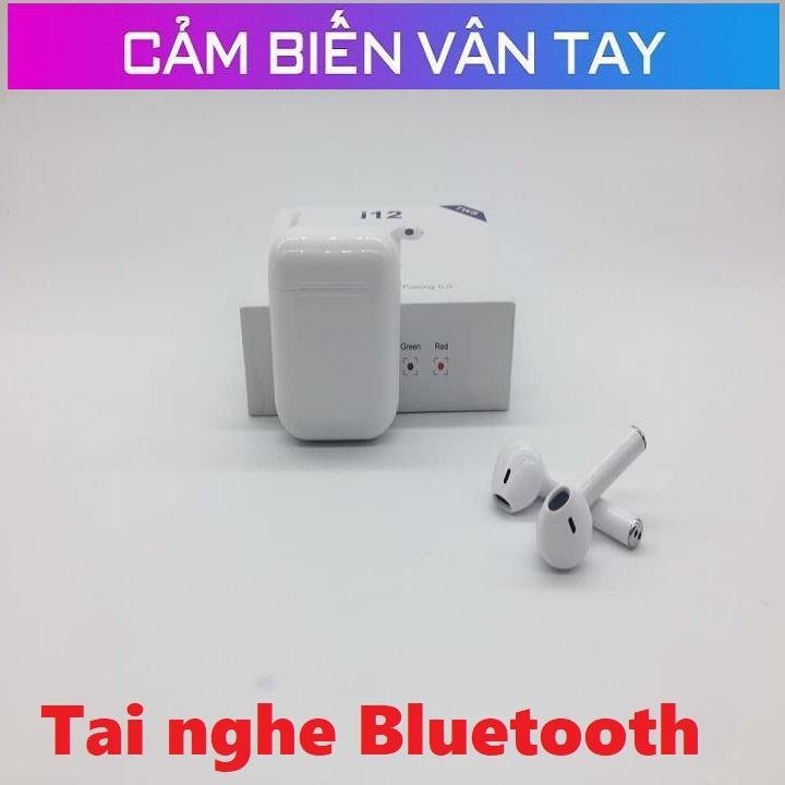 Tai nghe i12 TWS Hàng Loại 1 Công Nghệ Thông Minh Bluetooth 5.0 cho iPhone và Android kèm Hộp sạc