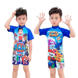 Áo Bơi Liền Quần Cho Bé Trai Từ 3-9 Tuổi Hình Siêu Nhân, Người Nhện, Đội Bay Cứu Hộ, Ô Tô, Chú Chó Cứu Hộ