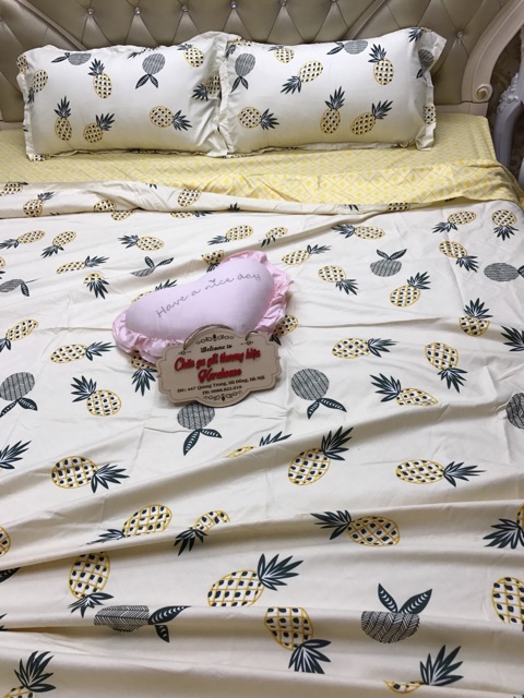 FREESHIP 99K TOÀN QUỐC_POLY COTTON NHẬP KHẨU - Set dứa siêu cute. Bo chun mọi kích thước.