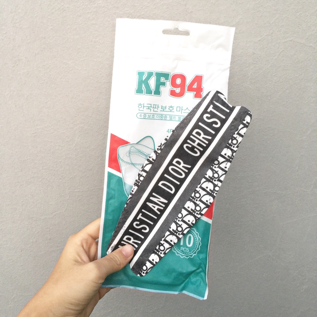 10 Khẩu Trang KF94 Hoạ Tiết LV/ DR/GC Đẹp Kháng Khuẩn Sang Chảnh Cho Nam Nữ(gói10 chiếc)