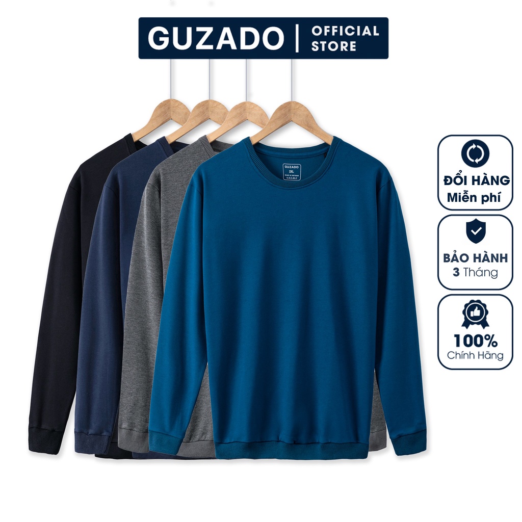 Áo nỉ nam GUZADO Cổ Tròn,Chất Cotton Cao Cấp,Form Regularfit Dễ Phối Đồ GTD2118