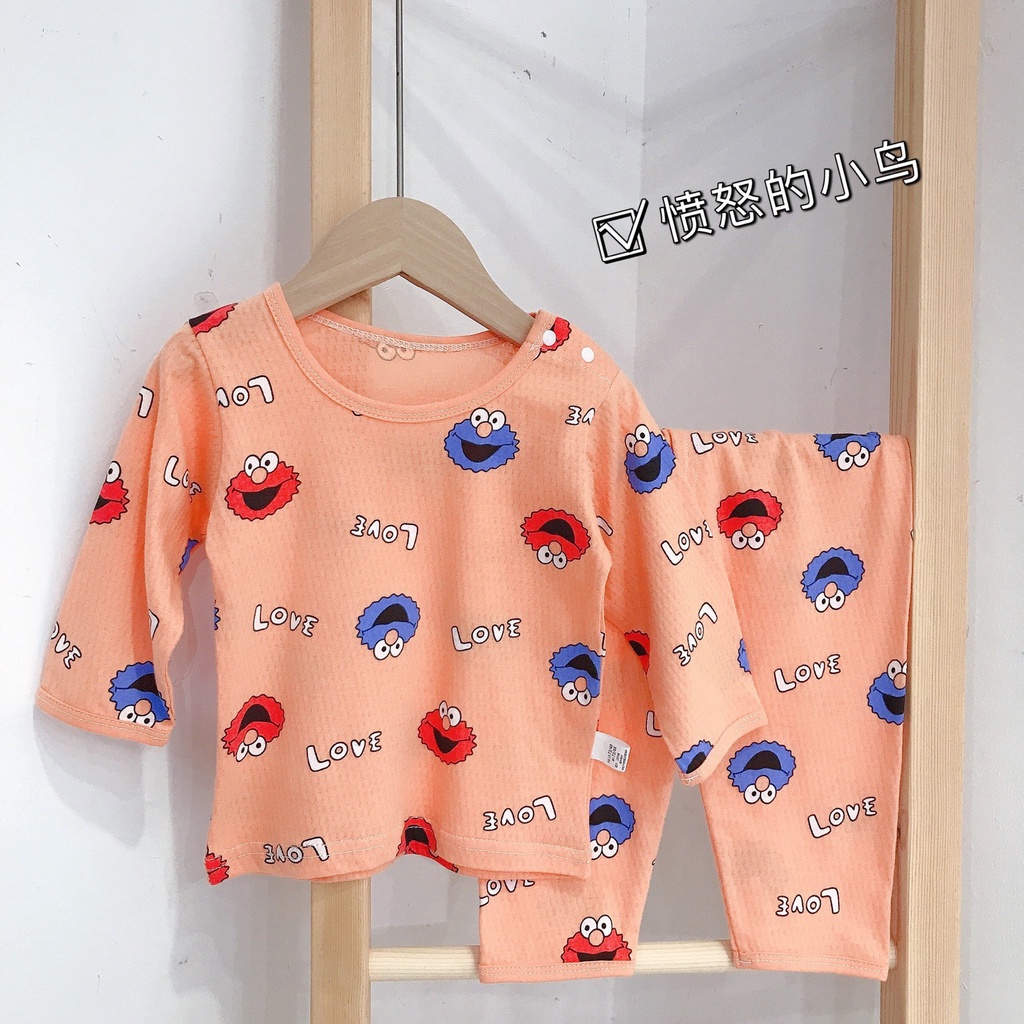 Bộ Thông Hơi Dài Tay Cho Bé Nằm Ngủ Máy Lạnh, Đồ Bộ Dài Tay Size 73-120(1-5T)