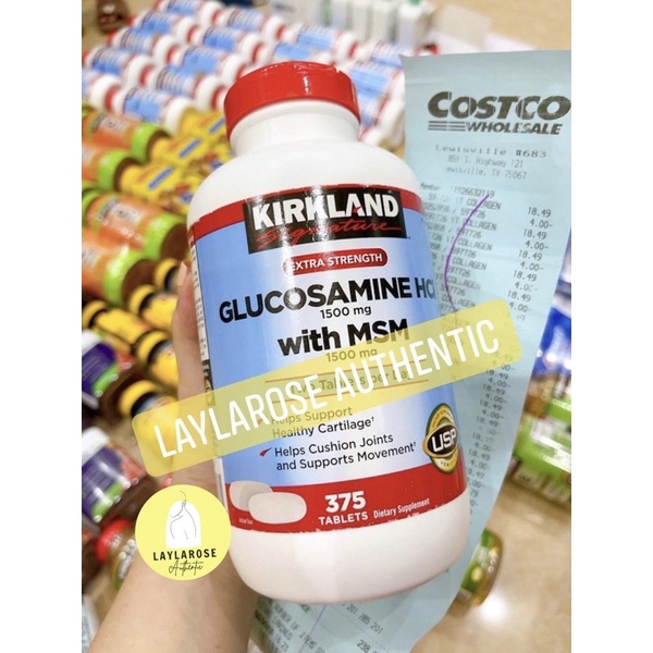 Bill US date 2024 Kirkland Glucosamine 1500mg 375 viên