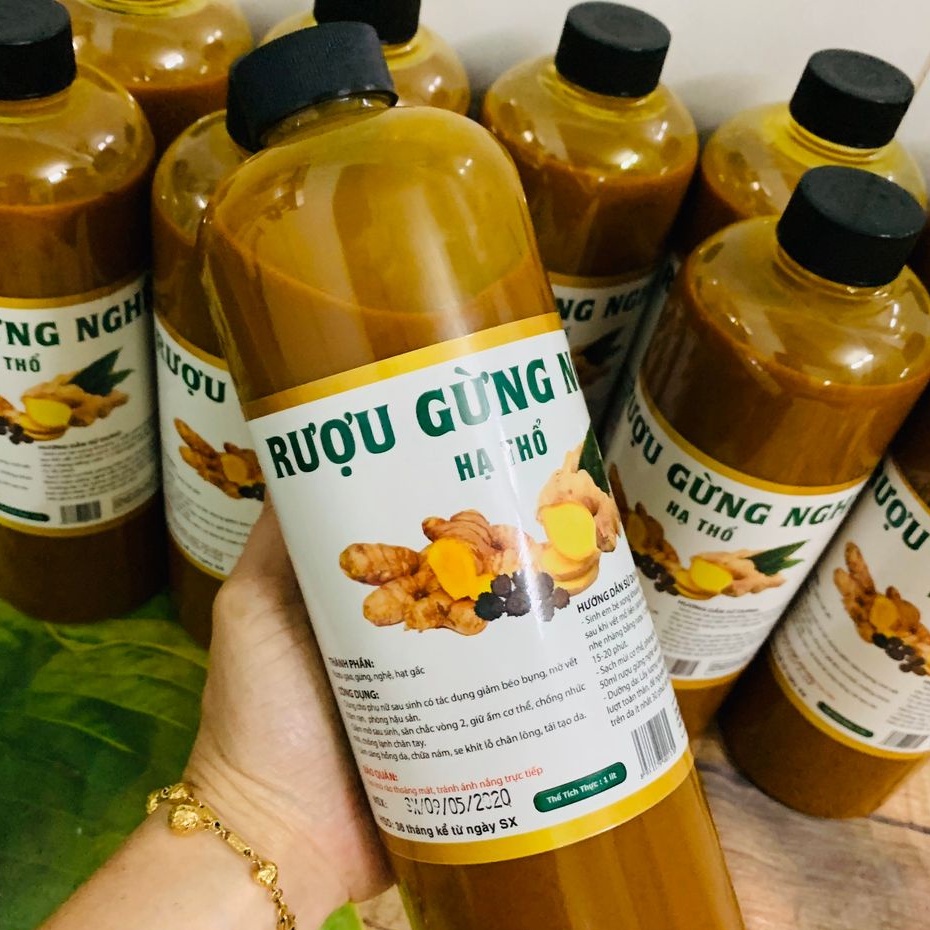 RƯỢU GỪNG NGHỆ HẠ THỔ CHO MẸ SAU SINH - Chai 500ml