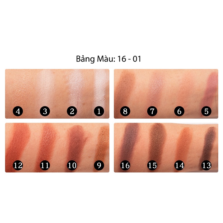 Bảng phấn mắt 16 màu trang điểm cho Nam Nữ Daisy Dear chất lượng chống thấm nước và mồ hôi không gây khó chịu cho da