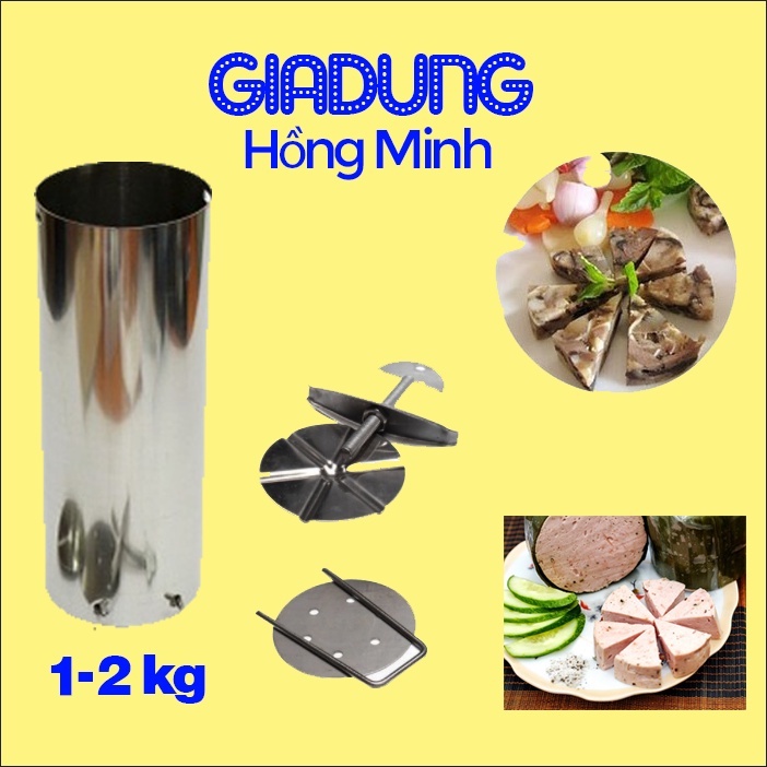 [CHÍNH HÃNG⚡] Khuôn Làm Giò Chả Lụa, Giò Thủ Loại 1 Chuẩn Inox 304 Cao Cấp 1-2 kg Tiện Lợi