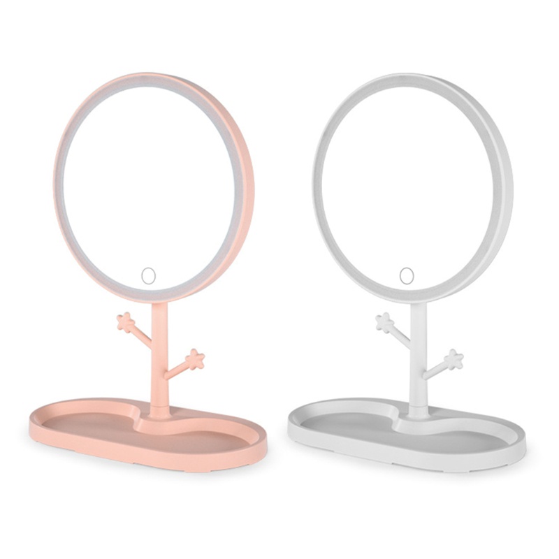 Gương Trang Điểm Để Bàn Có Đèn LED Có Cổng Sạc USB