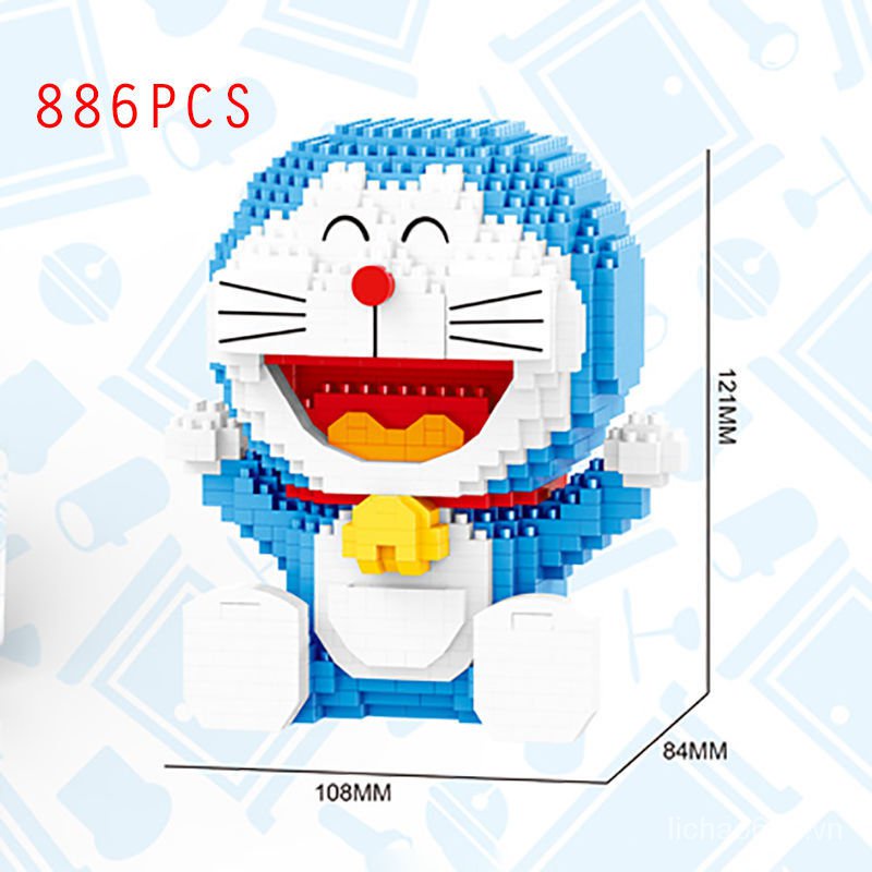 DISNEY Bộ lắp ghép lego nhân vật Doraemon Đồ chơi giáo dục Thành phố Đồ chơi giáo dục Phát triển giáo dục cho nam và nữ Đồ chơi giáo dục