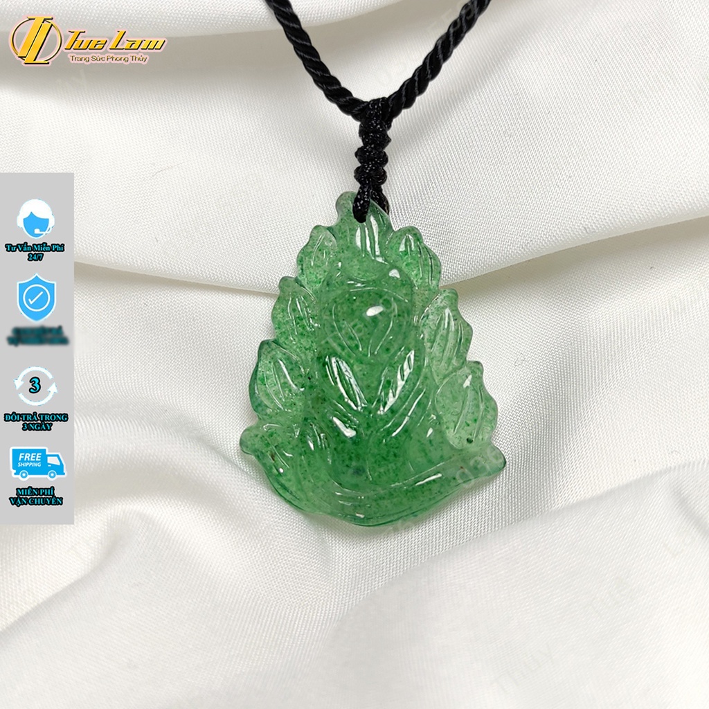 Mặt dây chuyền hồ ly chúa dâu tây xanh hợp mệnh mộc hỏa trợ duyên may mắn - Tuệ Lâm