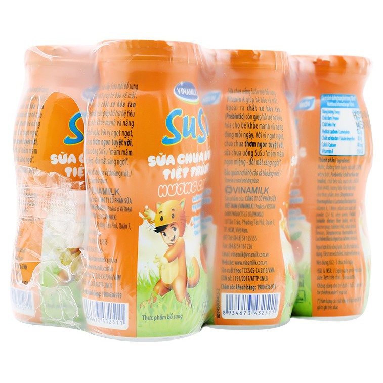 SỮA CHUA UỐNG SUSU - LỐC 6 CHAI X 80ML