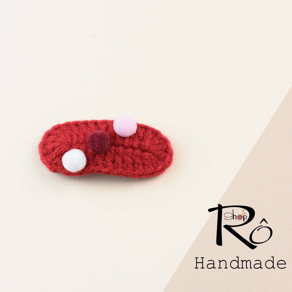 Kẹp tóc len Handmade đẹp, cặp tóc pom pom mini độc lạ nhiều màu cho bé gái siêu xinh [Hàng sẵn- Ảnh thật]