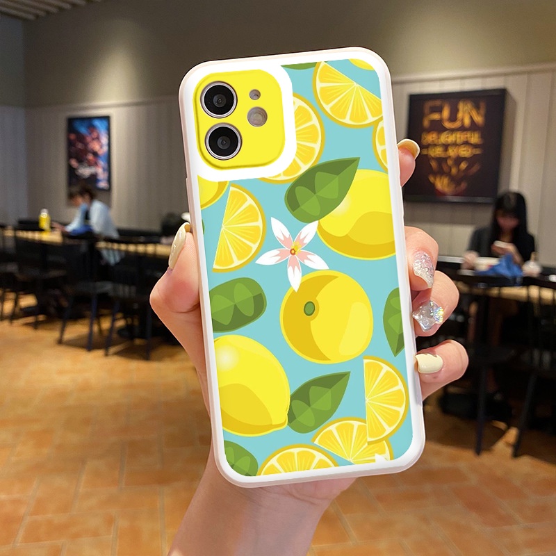 Ốp iphone - Ốp lưng iphone cạnh vuông viền camera Hoa quả tươi dành cho ip 6 đến 14promax - ng030