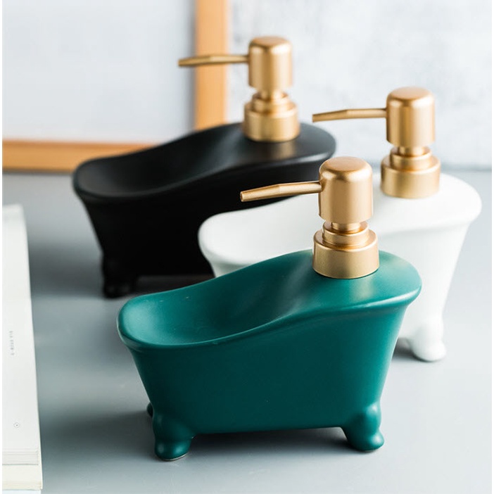 Bình đựng xà bông rửa tay sữa tắm dầu gội gốm sứ 350ml ZIXIN ZANE25