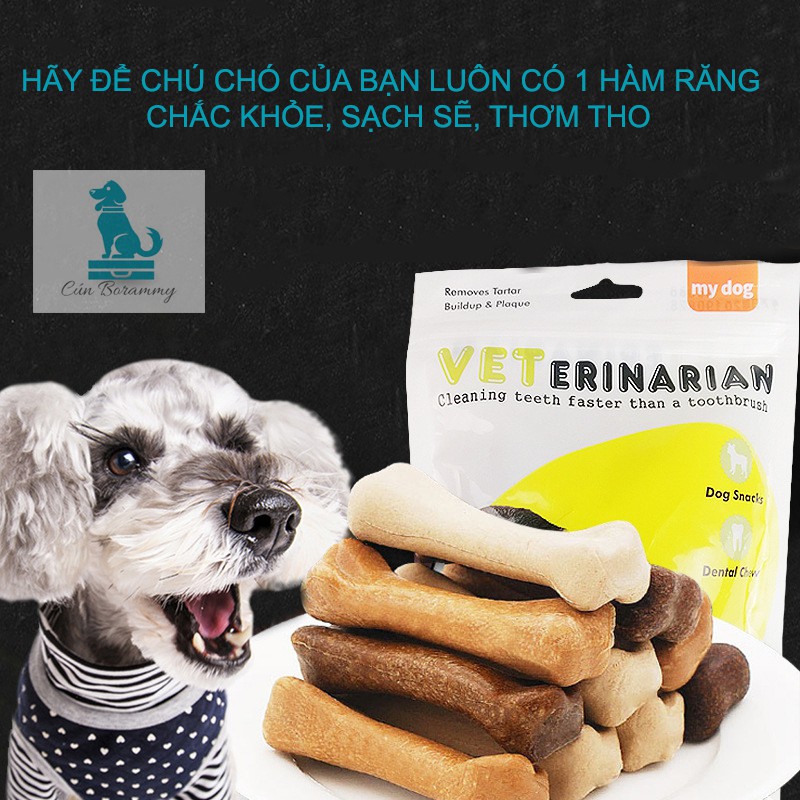 Xương cho chó làm sạch răng - Đồ ăn nhẹ cho thú cưng que mài răng cho chó bổ sung canxi chắc răng chống hôi miệng