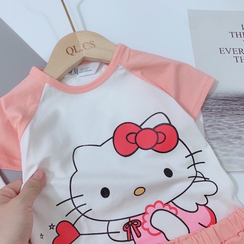 bộ cotton đùi cho bé hình mèo kitty