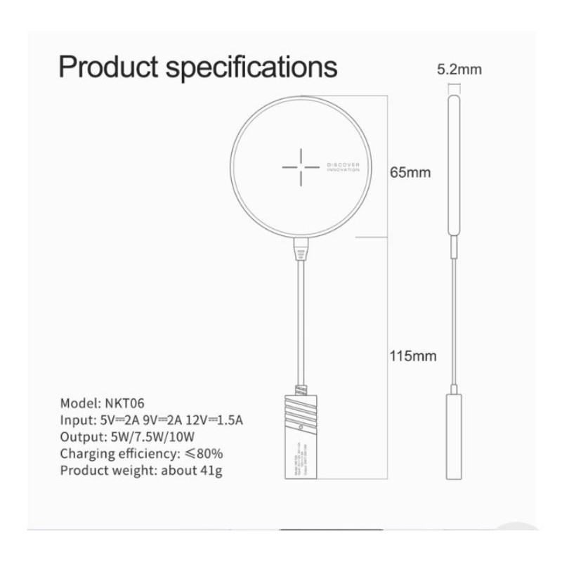 Bộ sạc từ tính không dây Nillkin 10W cho iPhone 12 Mini Pro Max Fast USB Qi Wireless Charging Pad cho Samsung Xiaomi Hua