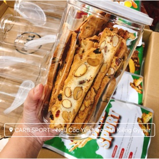 [TẶNG HỦ NHỰA] BÁNH NGŨ CỐC Nguyên Cám Siêu Ngon ĂN KIÊNG BISCOTTI CARB SPORT (date 3 tháng)