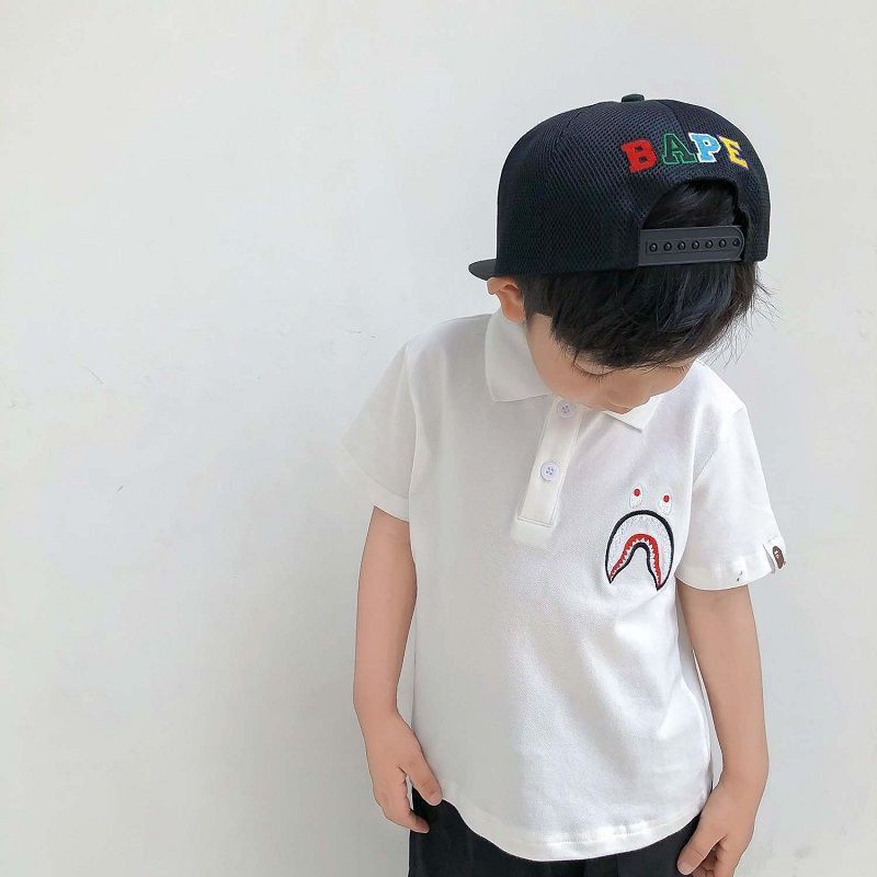 Áo polo 100% Cotton Mỏng Tay Ngắn In Họa Tiết Hoạt Hình Phong Cách Hàn Quốc Dành Cho Bé Trai Và Bé Gái 2022