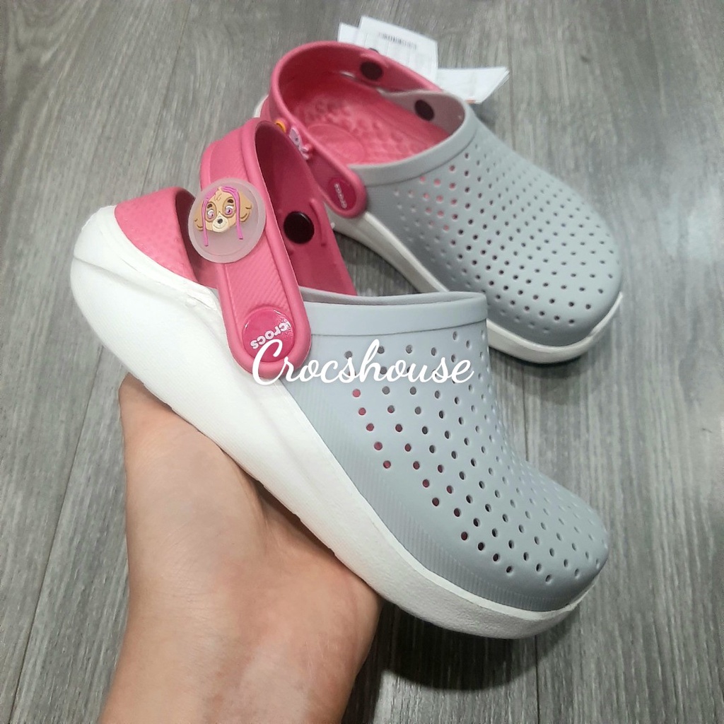 (Tặng jibbitz) Dép sục crocs literide trẻ em nhiều màu cao cấp, dép cross trẻ em bảng màu 2 - crocs house