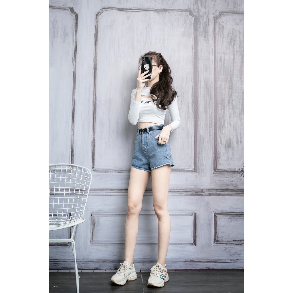 Quần Jeans Rách Kiểu Lưng Siêu Cao ULZZANG (MẪU MỚI)