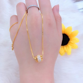 Dây chuyền nữ mặt trái cầu mạ vàng 18k EHU412