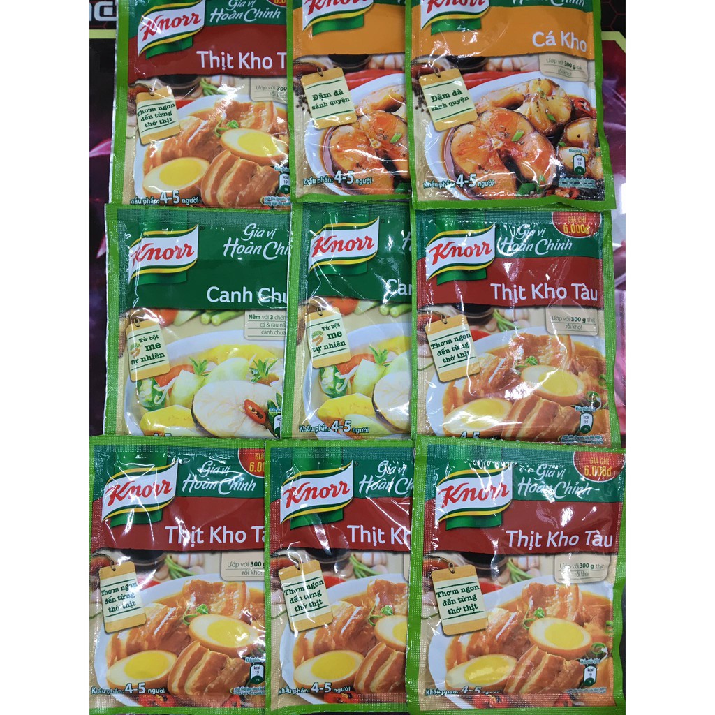 Gia vị Knorr gói 28g thịt kho tàu, canh chua,cá kho