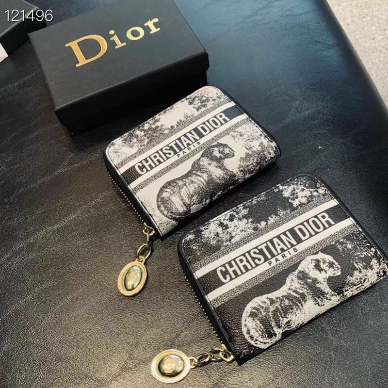 Freeship Ví ngắn dior hổ 1 khoá kéo - Hàng QCCC fullbox  Ví mini đựng tiền gập đôi, thẻ, card, giấy tờ tuỳ thân