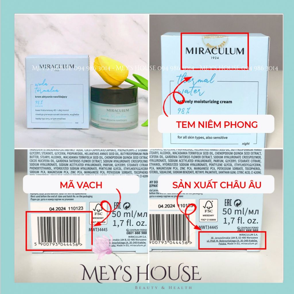 Kem Dưỡng Da Ban Đêm Miraculum Thermal Water Active Phục Hồi Da Chống Lão Hoá 50ml