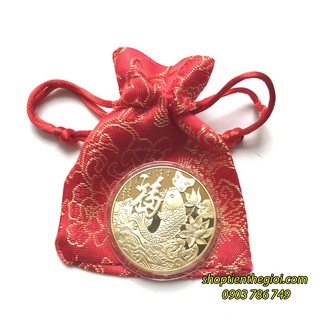 Đồng Xu 2 Mặt Hình 9 Con Cá Chép Hóa Rồng Mang Lại Tài Lộc Hanh Thông - TMT Collection - MS027