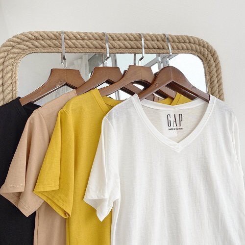 Áo Phông Nữ Trơn Cổ Tim siêu xinh chất conton co dãn nhẹ - One size 38-55kg. | BigBuy360 - bigbuy360.vn