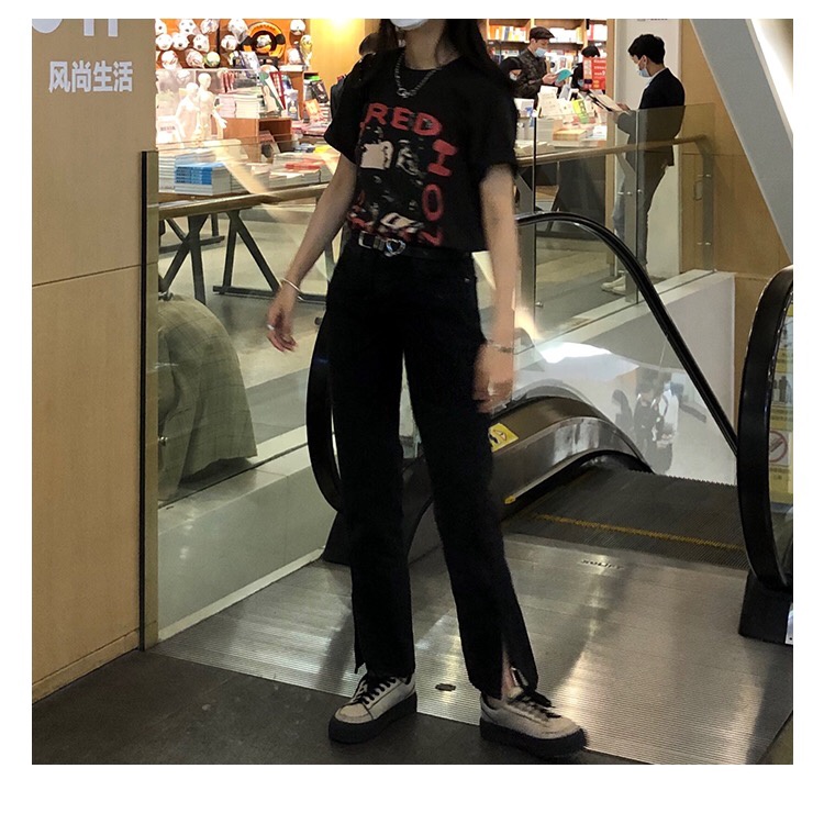 Áo Thun Nữ Ngắn Tay Cổ Tròn In Hình Phong Cách Cổ Điển Mới