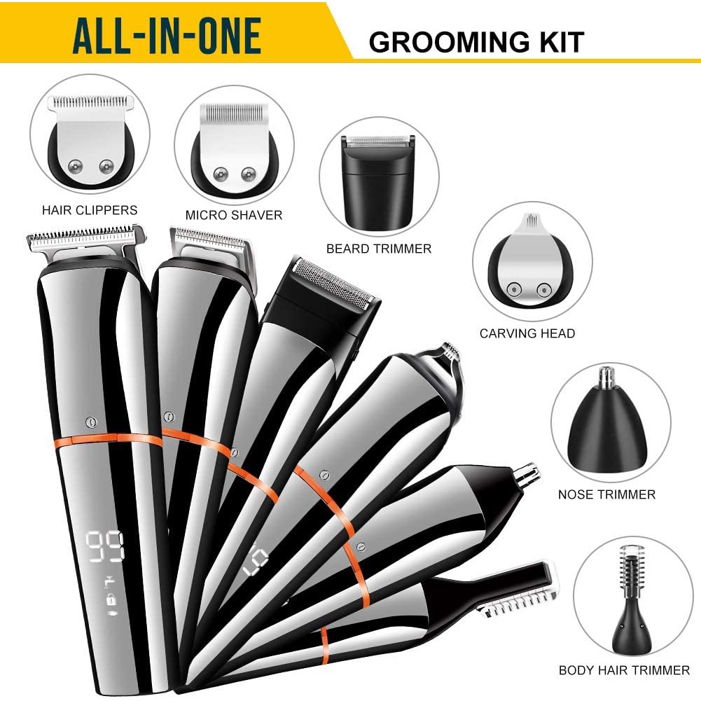 Tông đơ cắt tóc Kemei KM-5898 không dây chống nước 6 trong 1 tiện dụng cho nam