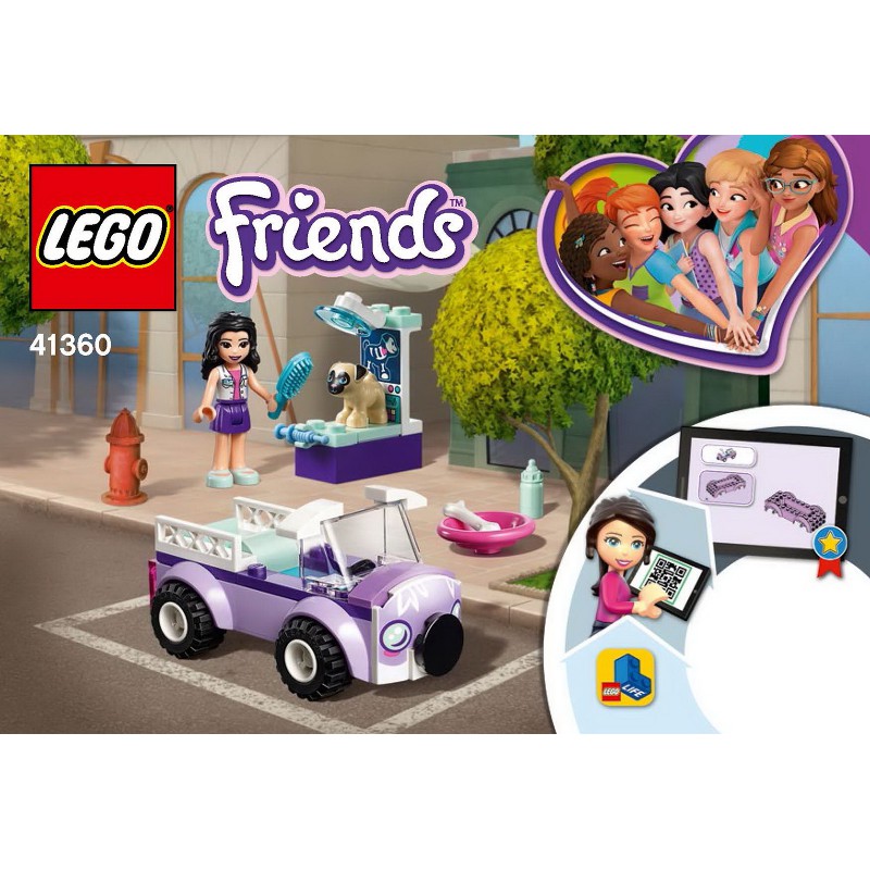 Lego Friends 41360 - Emma's Mobile Vet Clinic - Bộ xếp hình Lego Xe thú y của Emma