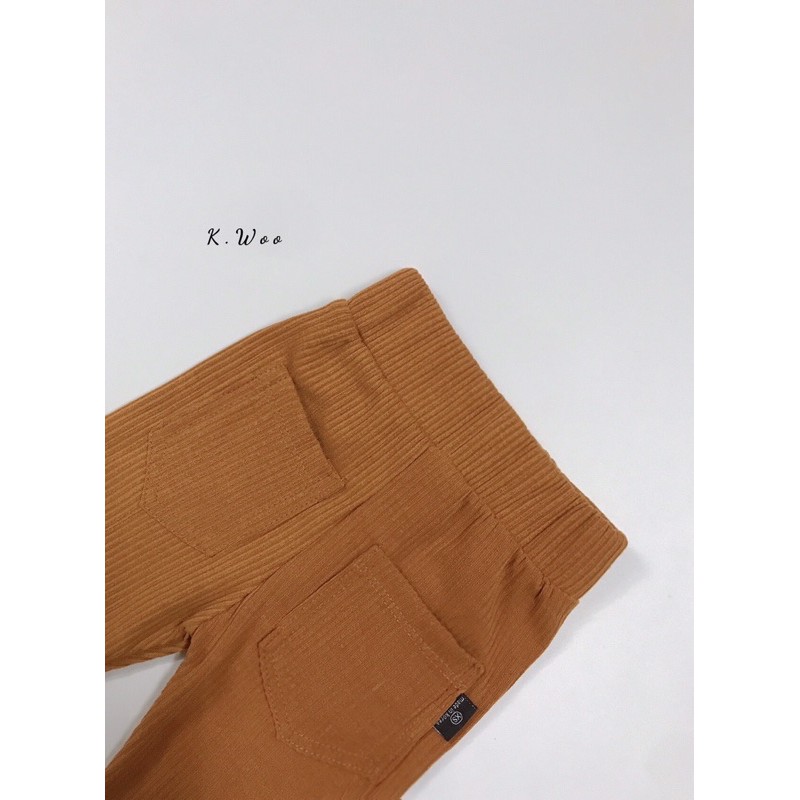 Set 5 quần thun len gân có túi dáng body cho bé