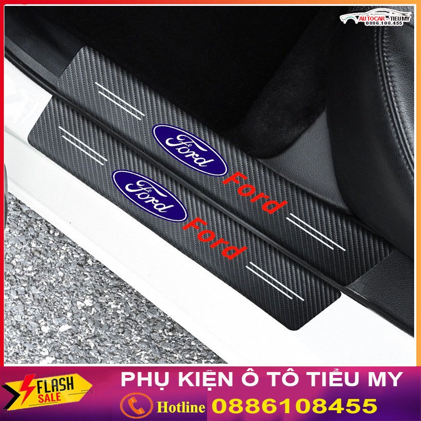 MITSUBISHI - Bộ 9 Miếng Dán Chống Trầy Xước Có Logo Hãng MITSUBISHI Bảo Vệ Cửa Và Cốp Xe Hơi,Ô Tô Chất Liệu Sợi Cacbon