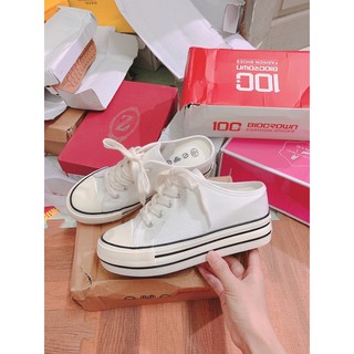 [ Sẵn Hàng] Giầy sục độn đế cao 8cm form gọn tôn dáng