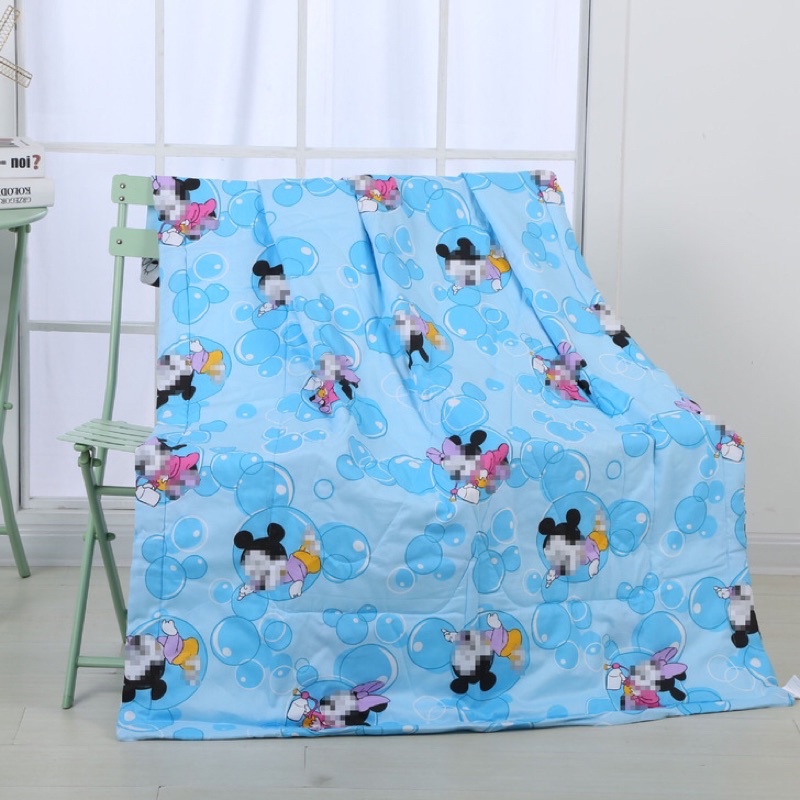 Chăn mền cotton chần gòn, mát cho bé ❣115x140cm❣️Mền cho bé đi học