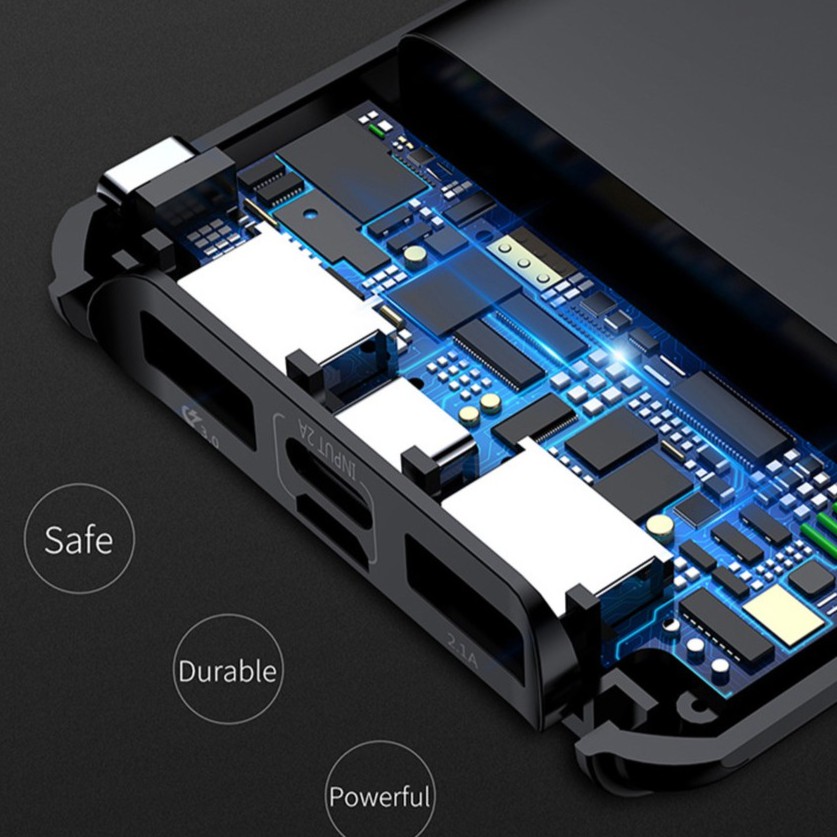 Baseus 10000 mah sạc dự phòng Kép USB Sạc Nhanh cho Điện Thoại iPhone 8 7 Xiaomi