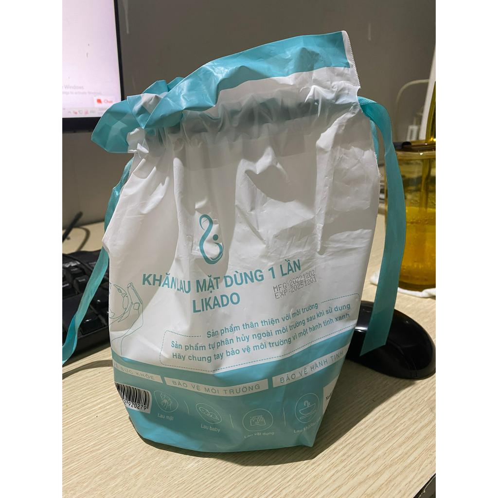 Khăn lau mặt dùng 1 lần spa 50 khăn LIKADO kích thước 20x20cm 1 cuộn khăn
