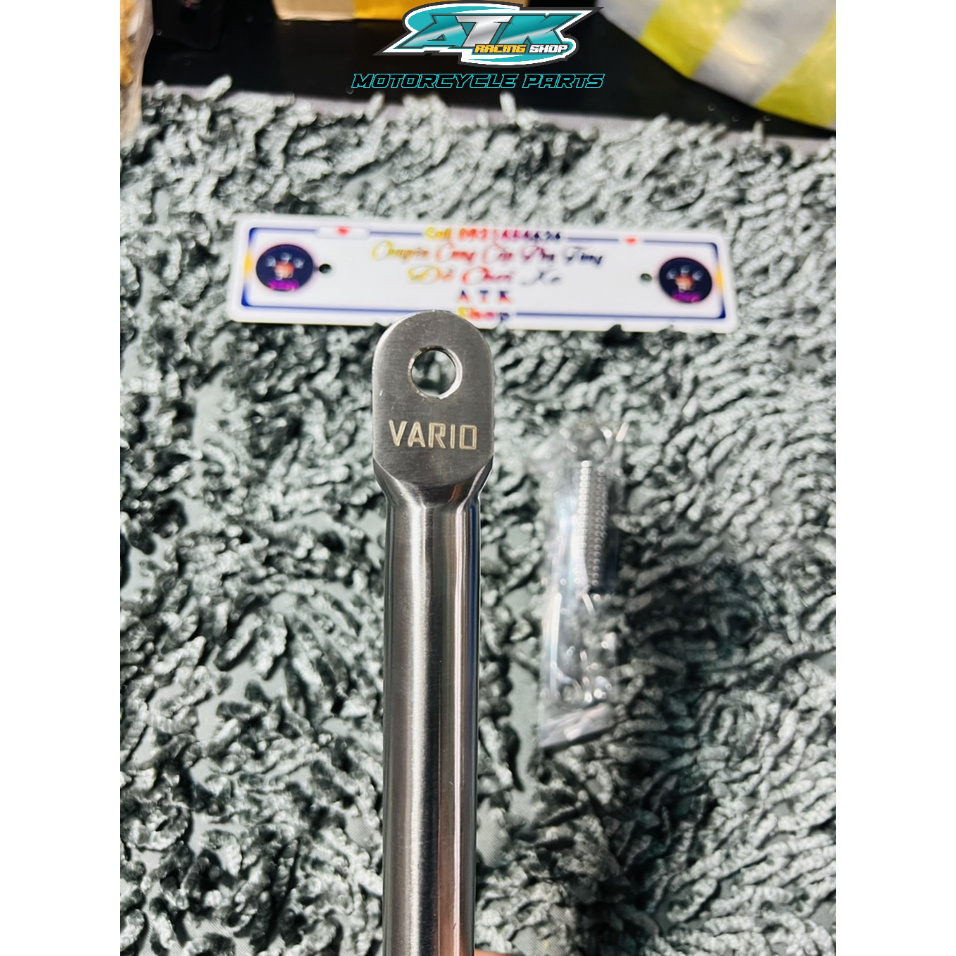 &quot;Chân chống nghiêng inox 304 đặt nguyên khối dành cho xe Vario, Exciter 150, Fuled, winner, sonic, Raider, Satria, Wave