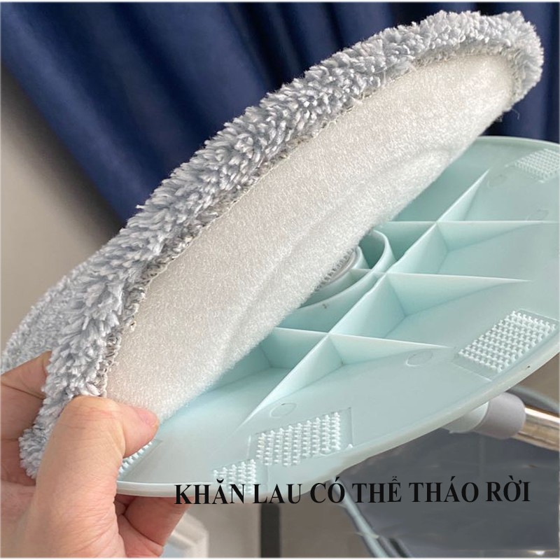 Cây Lau Nhà Thông Minh Bàn Xoay 360 Độ Lau được Mọi Ngóc Ngách Kèm 2 Bông Lau Thay Thế vt165