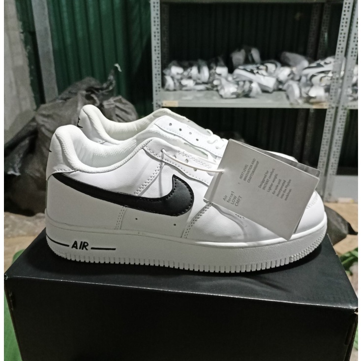 Giày Thể Thao Nam Nữ, Giày_Nike Trắng vệt đen Air Force 1 Hàng Đẹp Full Box Bill hót nhất giày à1 nam