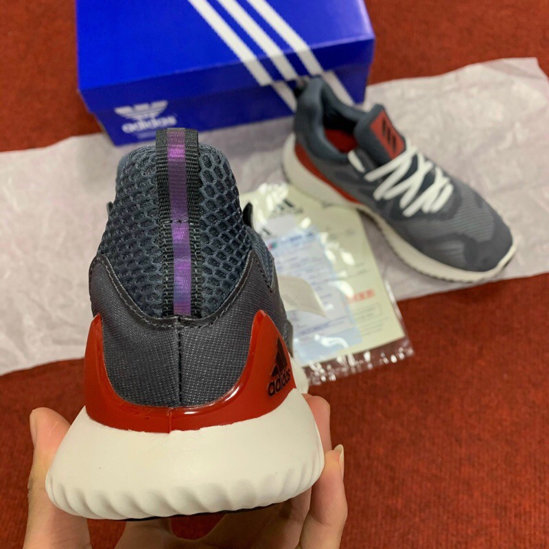 (Zuno Sneaker) Giày Adidas Alphabounce xám đỏ nam nữ